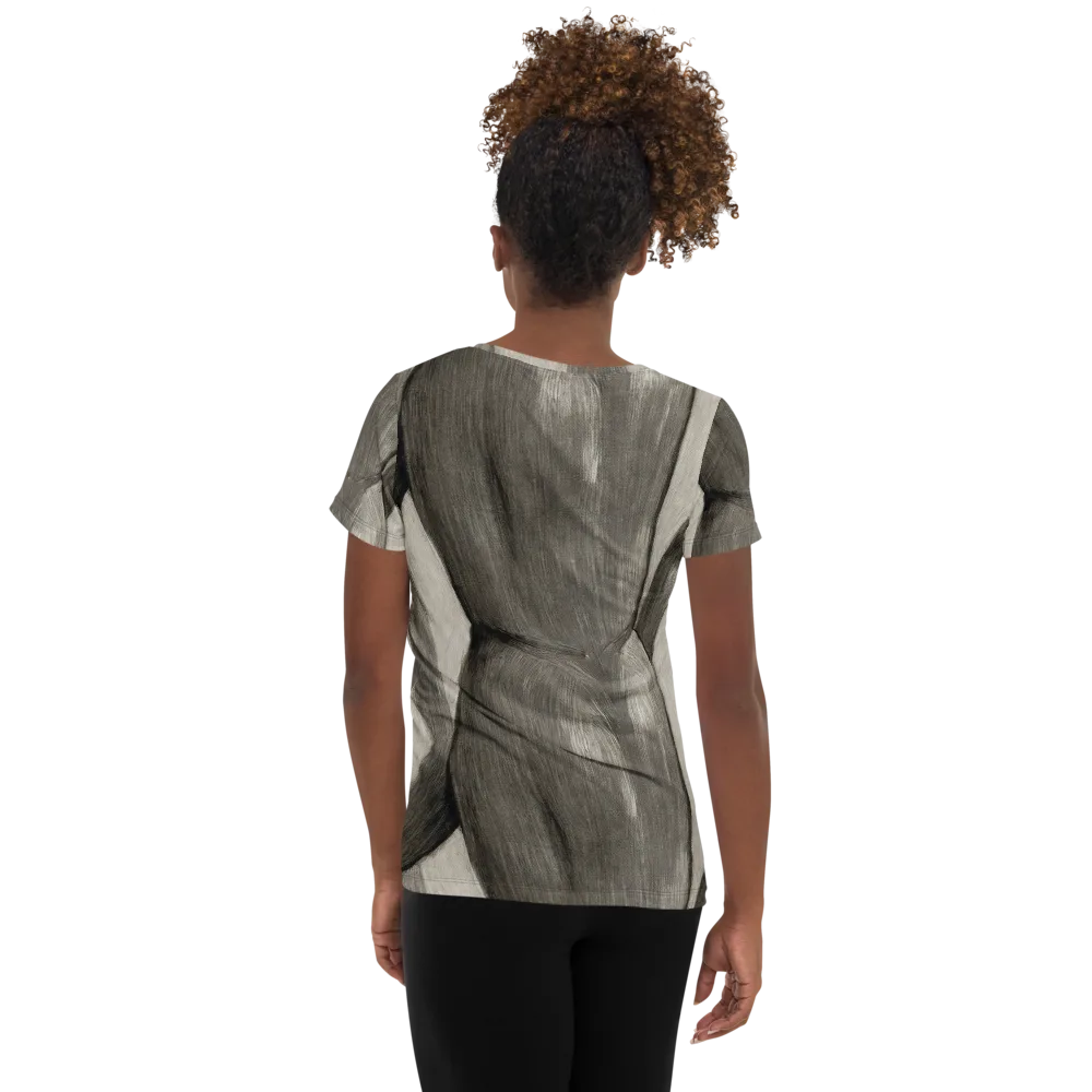 Charcoal Petal on Women's Athletic T-Shirt — Back