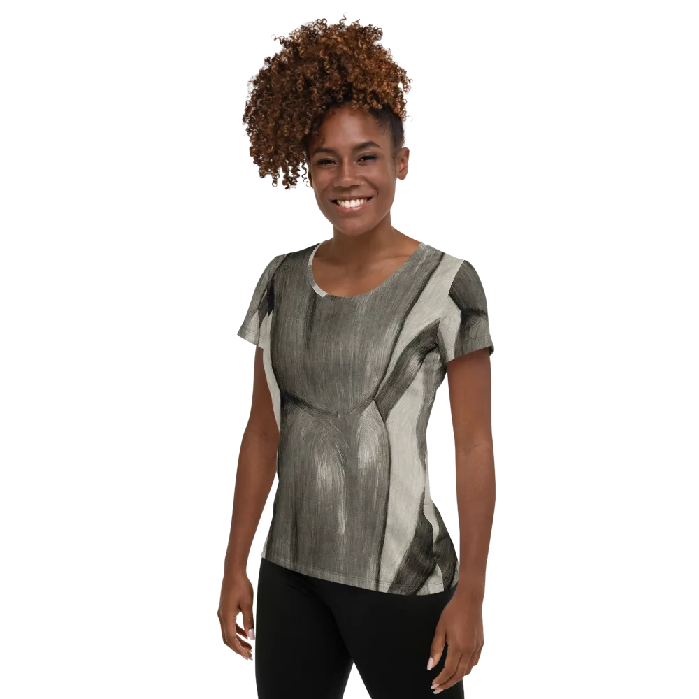 Charcoal Petal on Women's Athletic T-Shirt — Left