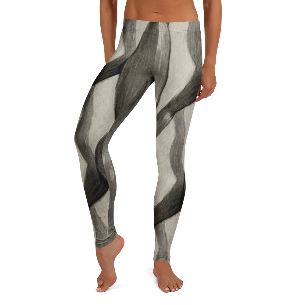 Charcoal Petal on Leggings — Front