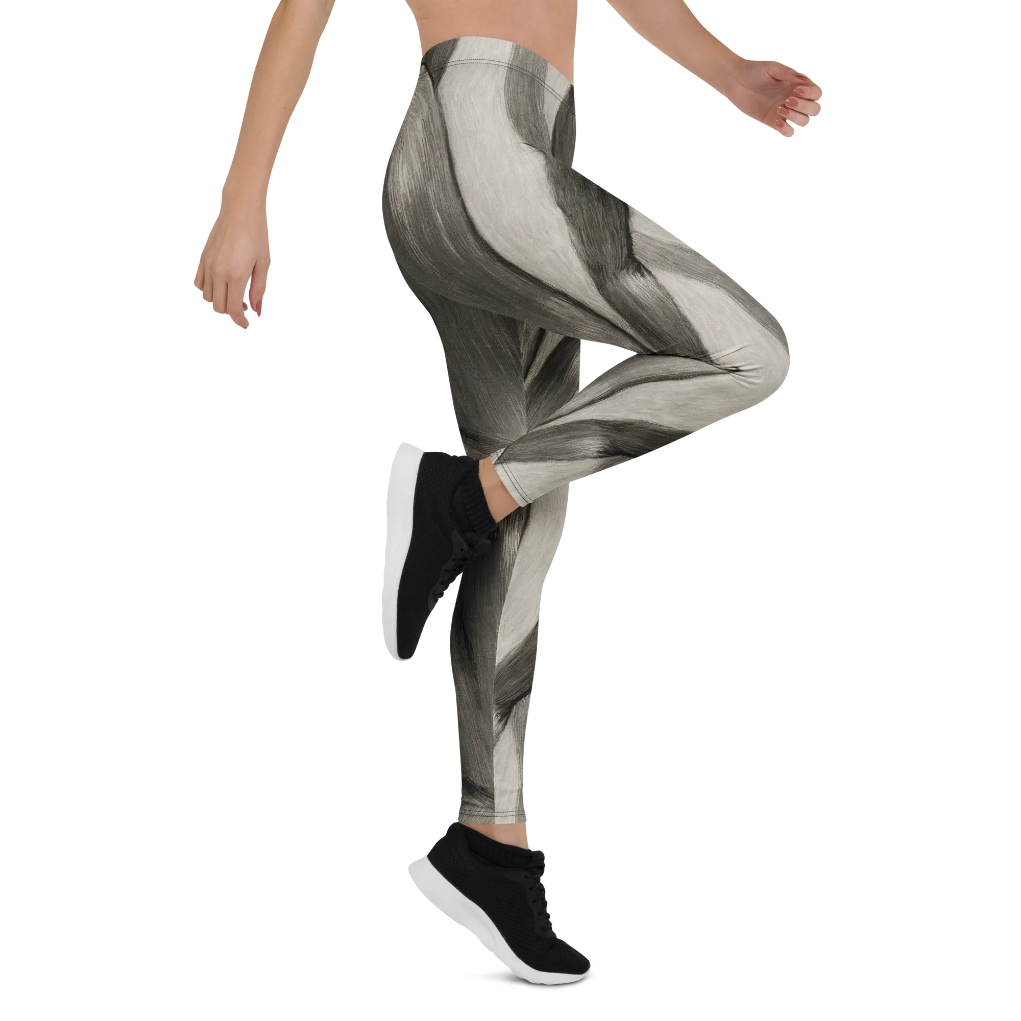 Charcoal Petal on Leggings — Right