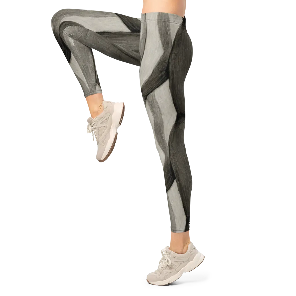 Charcoal Petal on Leggings — Left