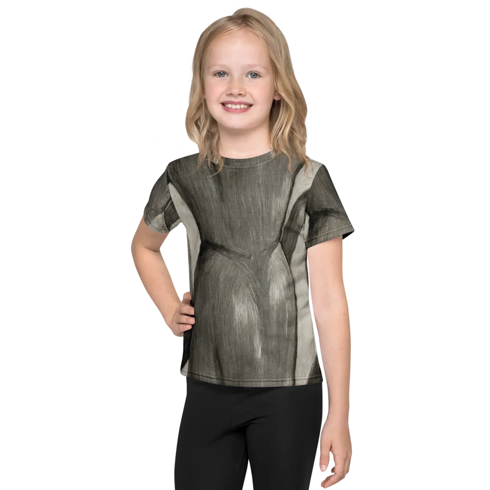 Charcoal Petal on Kids Crew Neck T-Shirt — Front