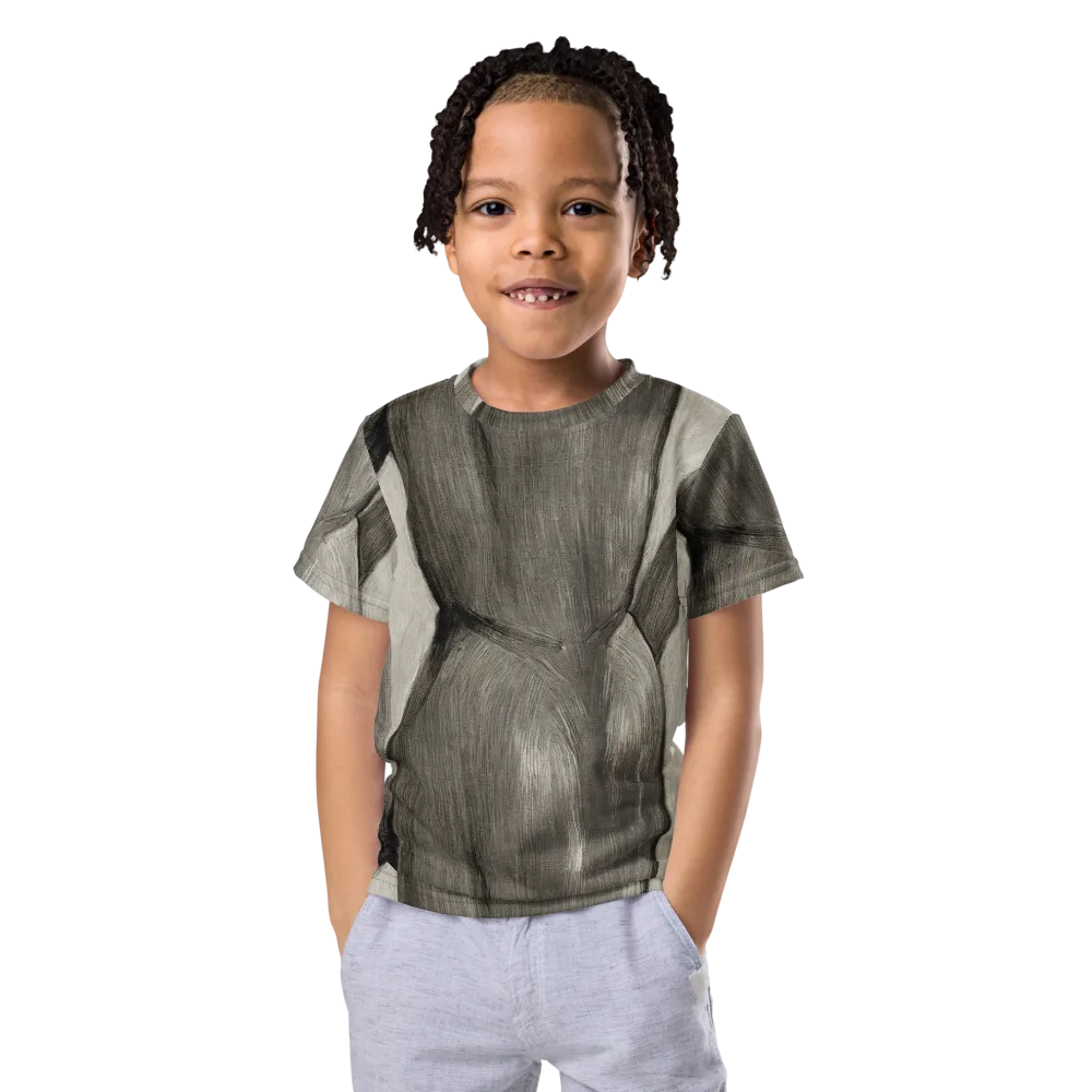 Charcoal Petal on Kids Crew Neck T-Shirt — Front