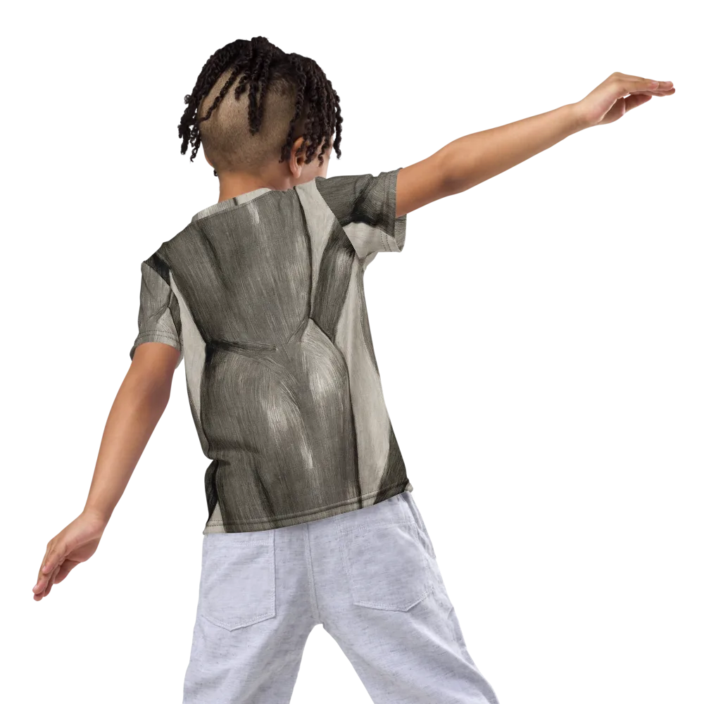 Charcoal Petal on Kids Crew Neck T-Shirt — Back