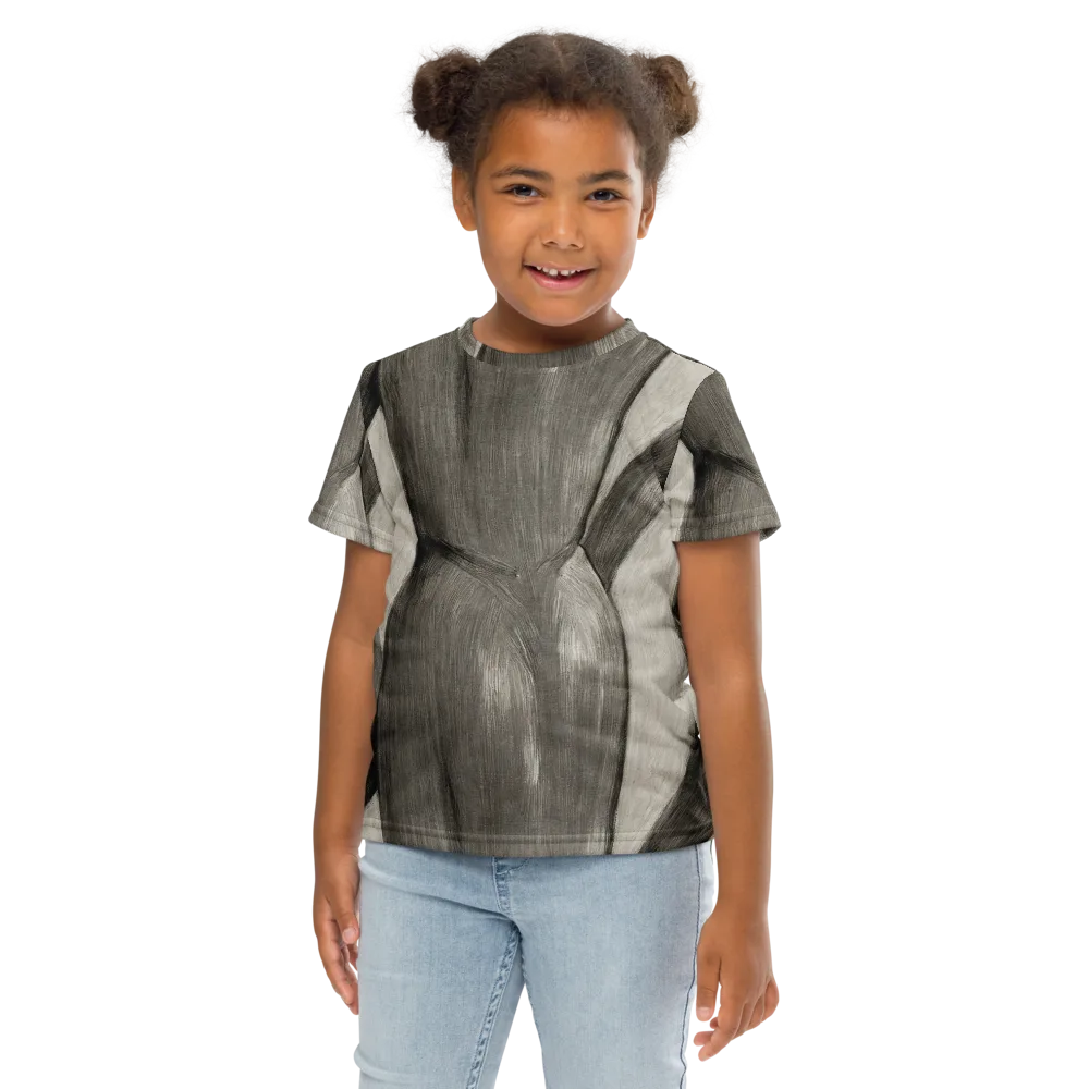 Charcoal Petal on Kids Crew Neck T-Shirt — Front
