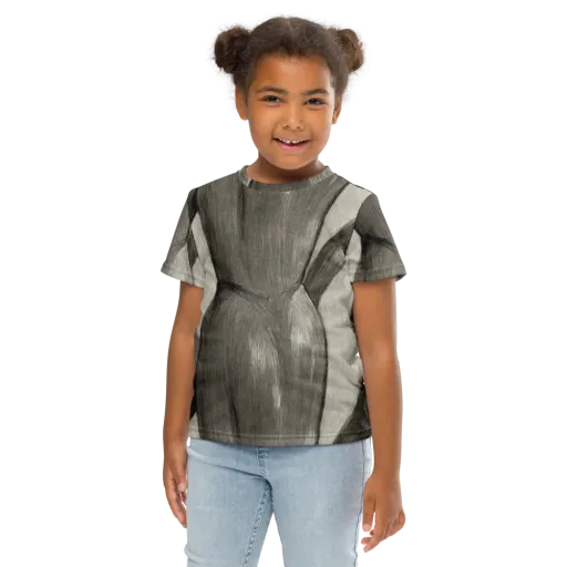 Charcoal Petal on a Kids Crew Neck T-Shirt