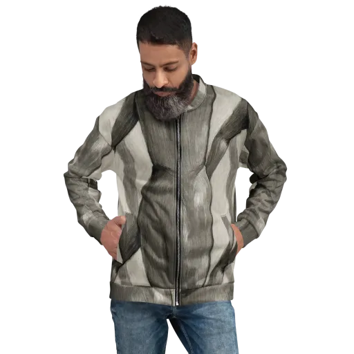 Charcoal Petal on a Bomber Jacket