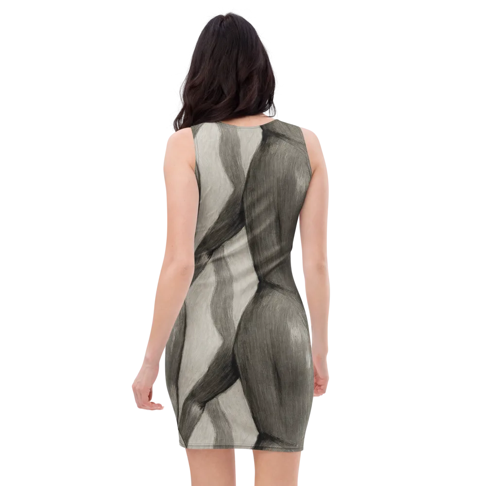 Charcoal Petal on Bodycon Dress — Back