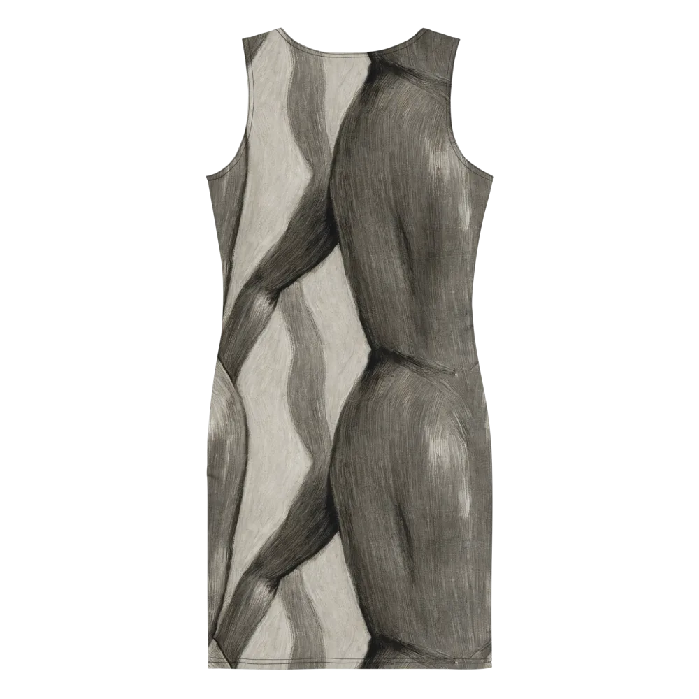 Charcoal Petal on Bodycon Dress — Back