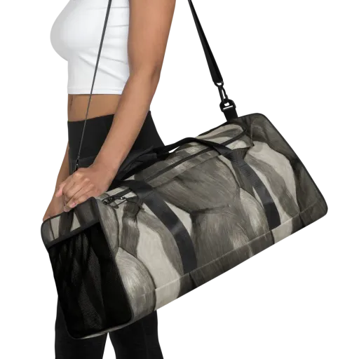Charcoal Petal on a Duffle Bag