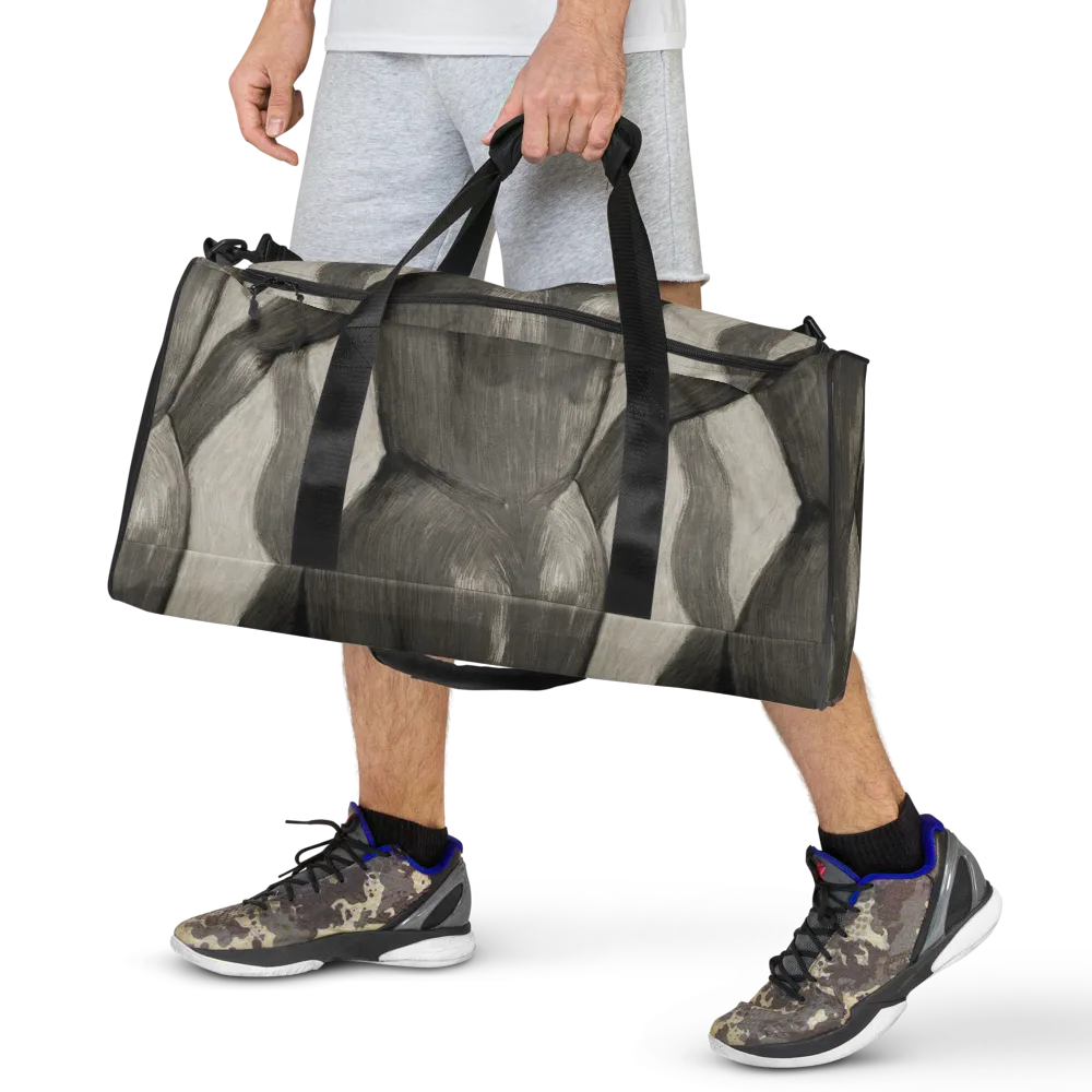 Charcoal Petal on Duffle Bag — Front