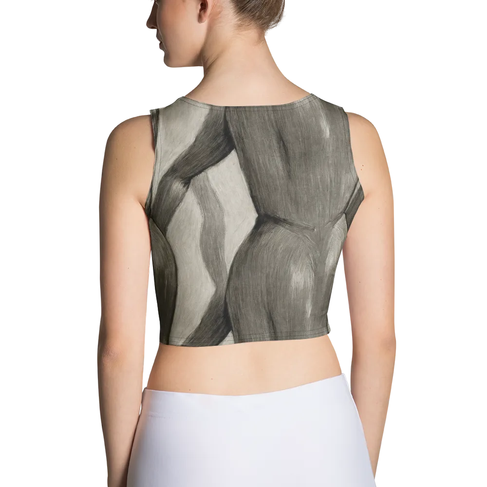 Charcoal Petal on Crop Top — Back