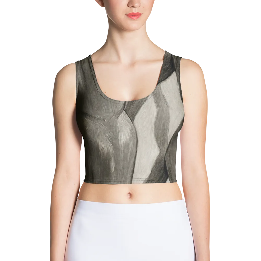 Charcoal Petal on Crop Top — Front