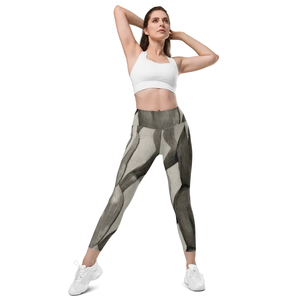 Charcoal Petal on Leggings with Pockets — Front