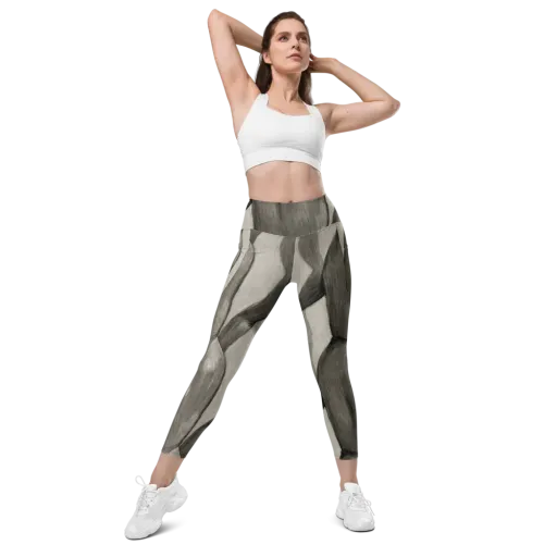 Charcoal Petal on a Leggings with Pockets
