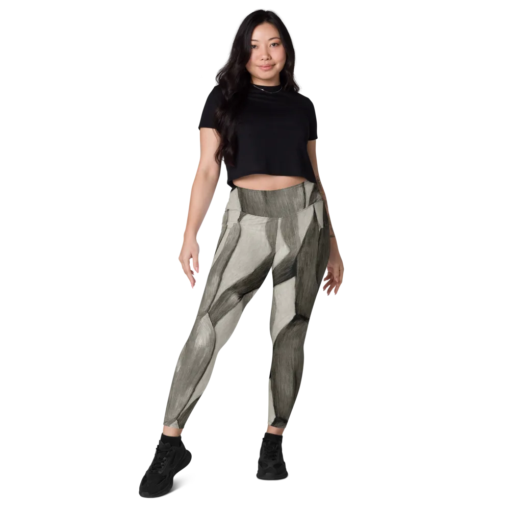 Charcoal Petal on Leggings with Pockets — Front