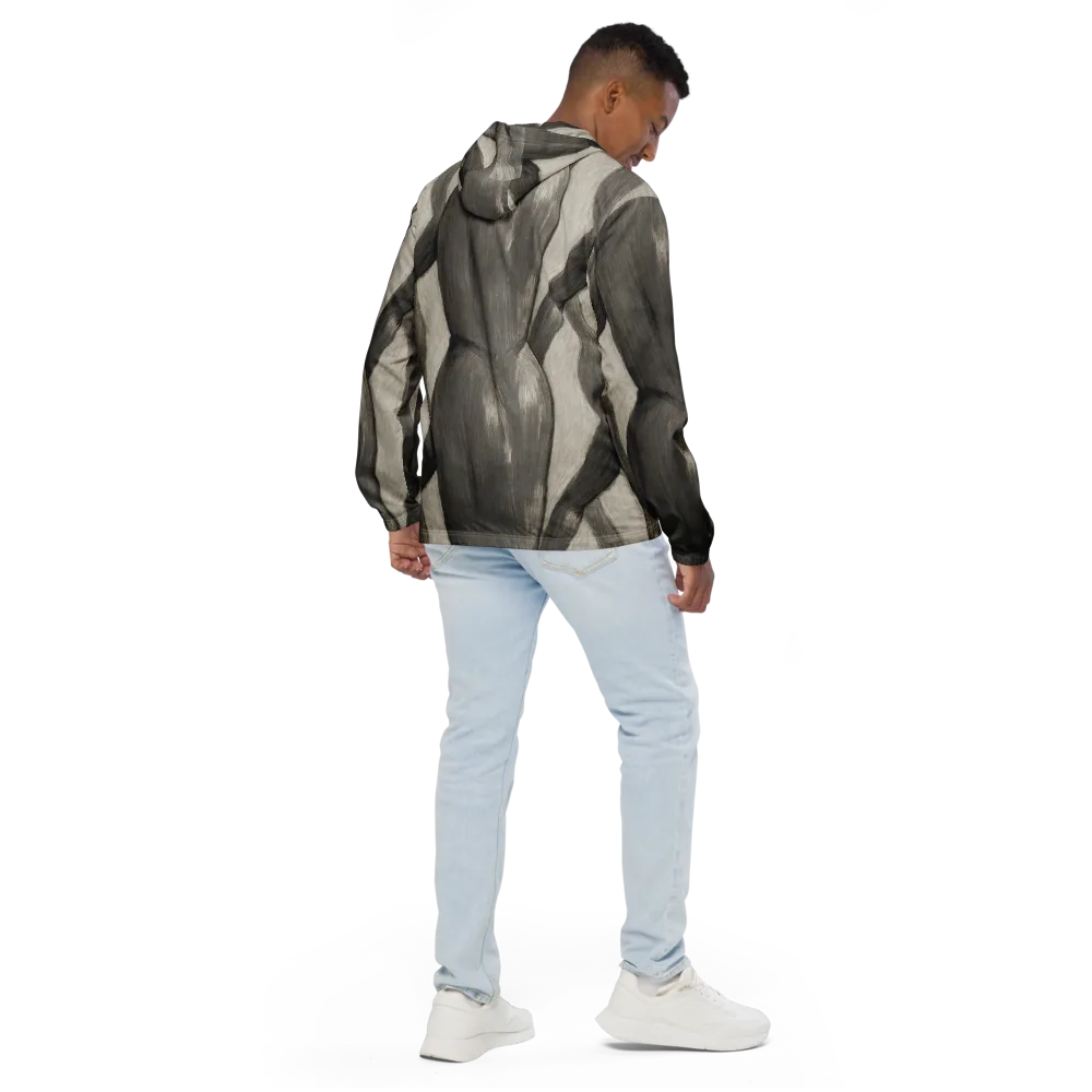 Charcoal Petal on Men's Windbreaker — Back