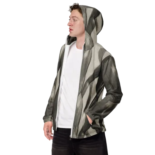 Charcoal Petal on a Men's Windbreaker