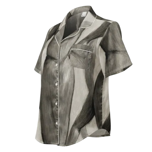 Charcoal Petal on a Women's Short Sleeve Pajama Top