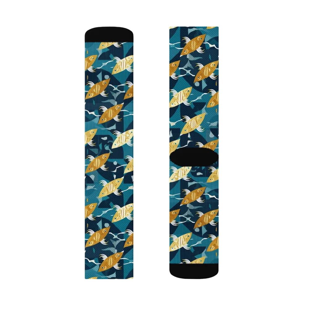 Amber Shoal on Socks — Left Sock