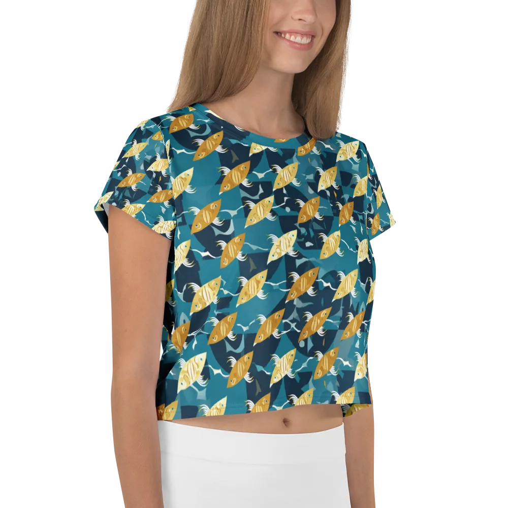 Amber Shoal on Crop Tee — Right