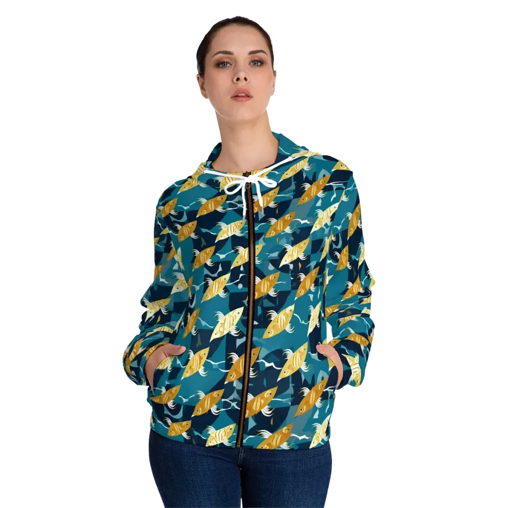 Amber Shoal on Women's Full-Zip Hoodie — Front On Person