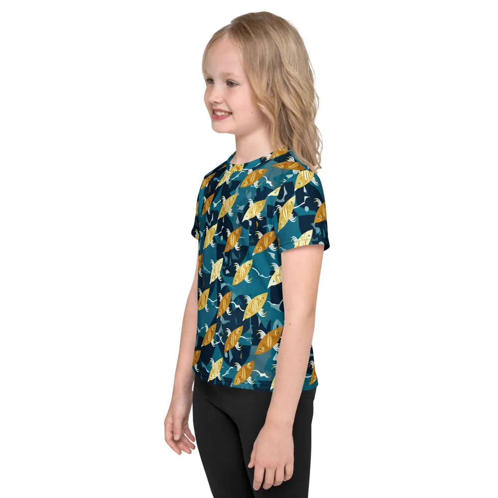 Amber Shoal on Kids Crew Neck T-Shirt — Left