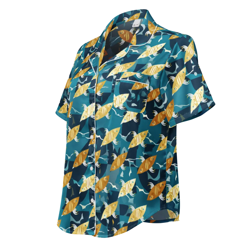 Amber Shoal on Women's Short Sleeve Pajama Top — Left Front