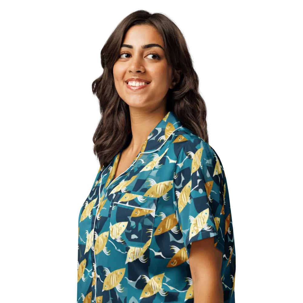 Amber Shoal on Women's Short Sleeve Pajama Top — Left Front