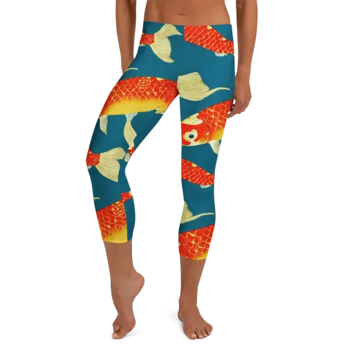 Teal Pond on a Capri Leggings