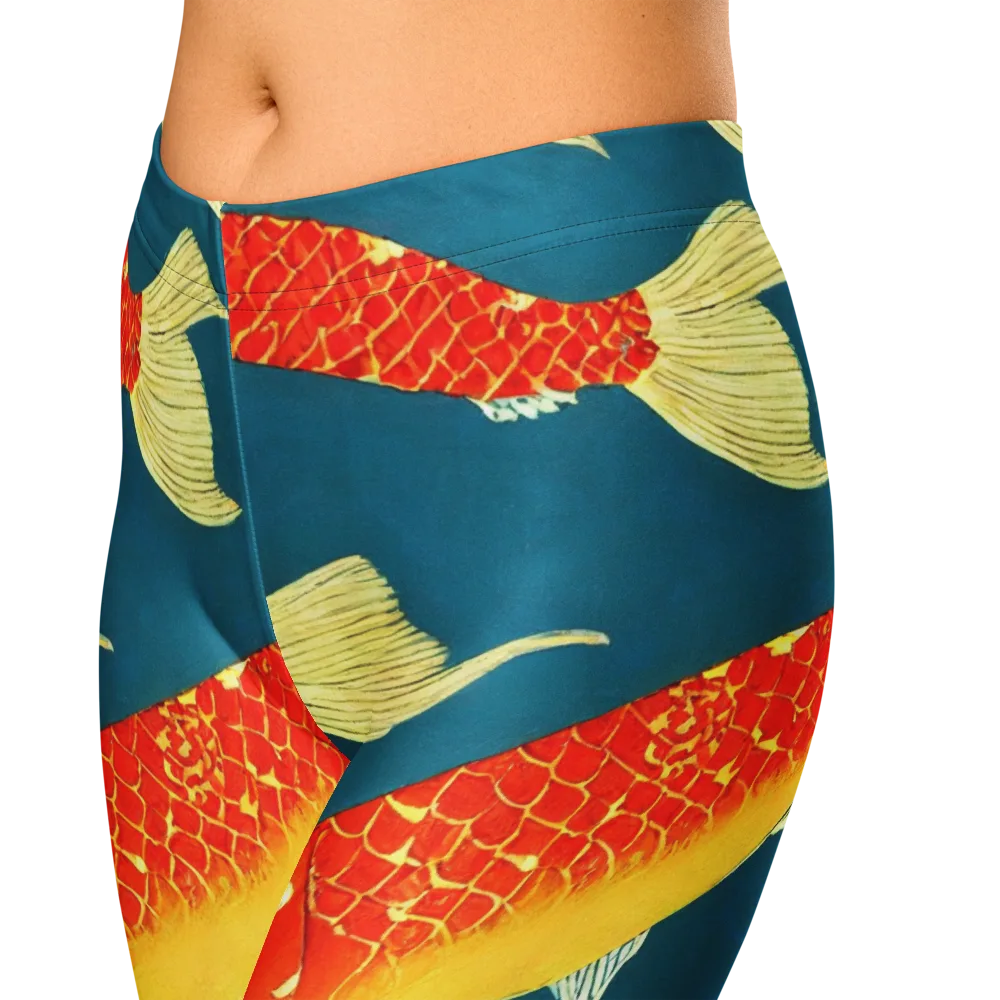 Teal Pond on Capri Leggings — Zoomed-in