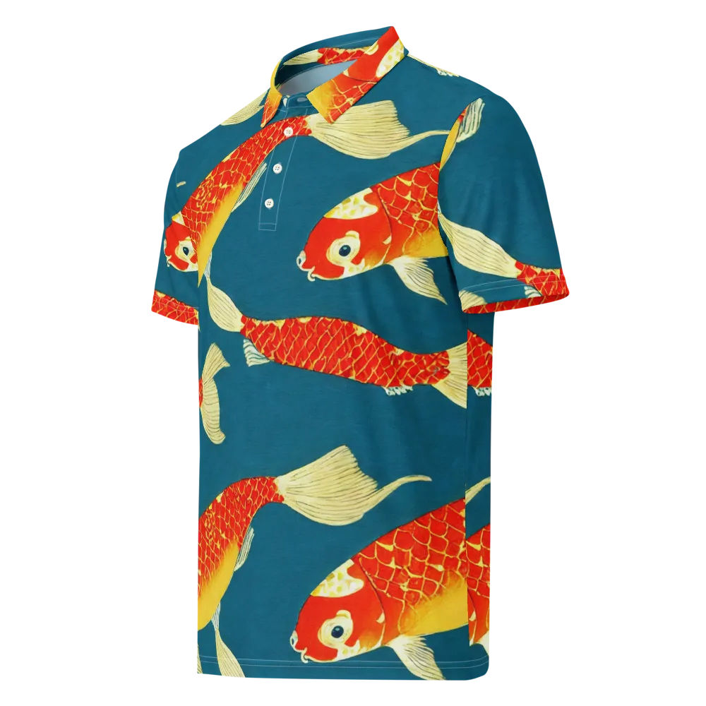 Teal Pond on Men's Slim Fit Polo Shirt — Left Front