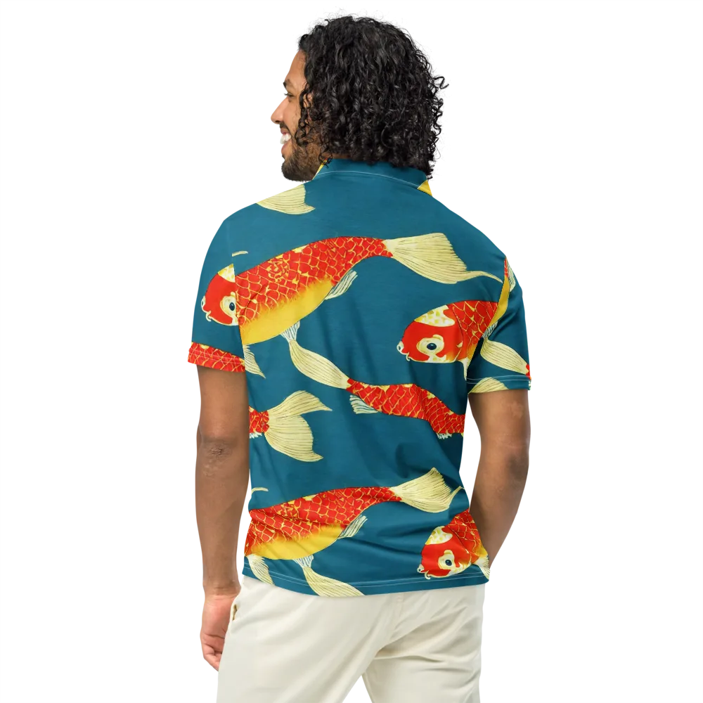 Teal Pond on Men's Slim Fit Polo Shirt — Back