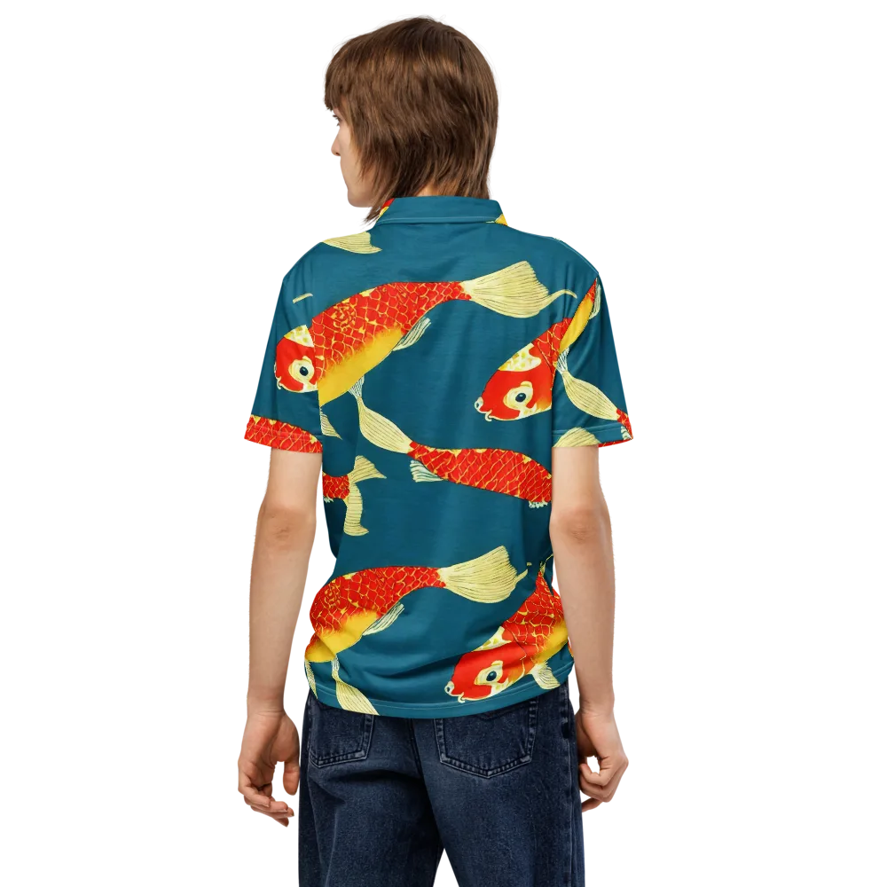 Teal Pond on Men's Slim Fit Polo Shirt — Back
