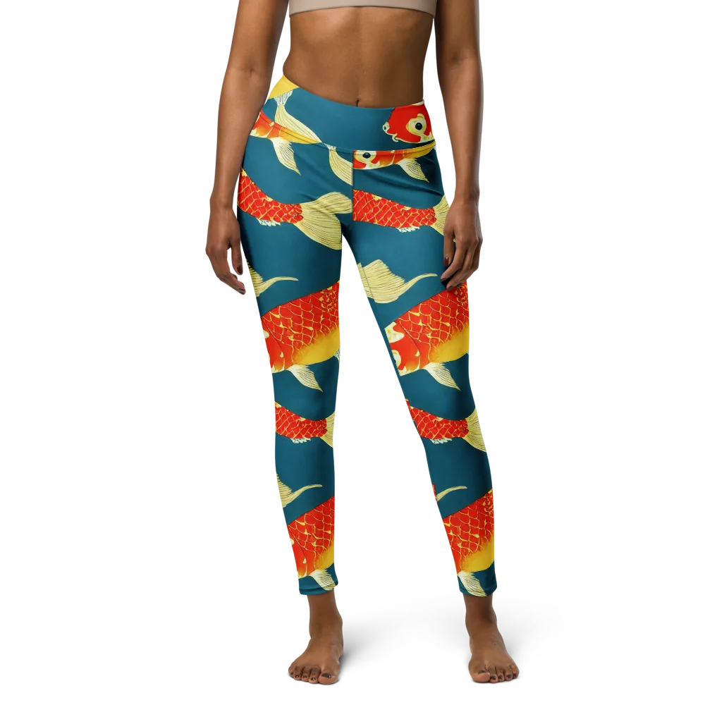 Teal Pond on Yoga Leggings — Front