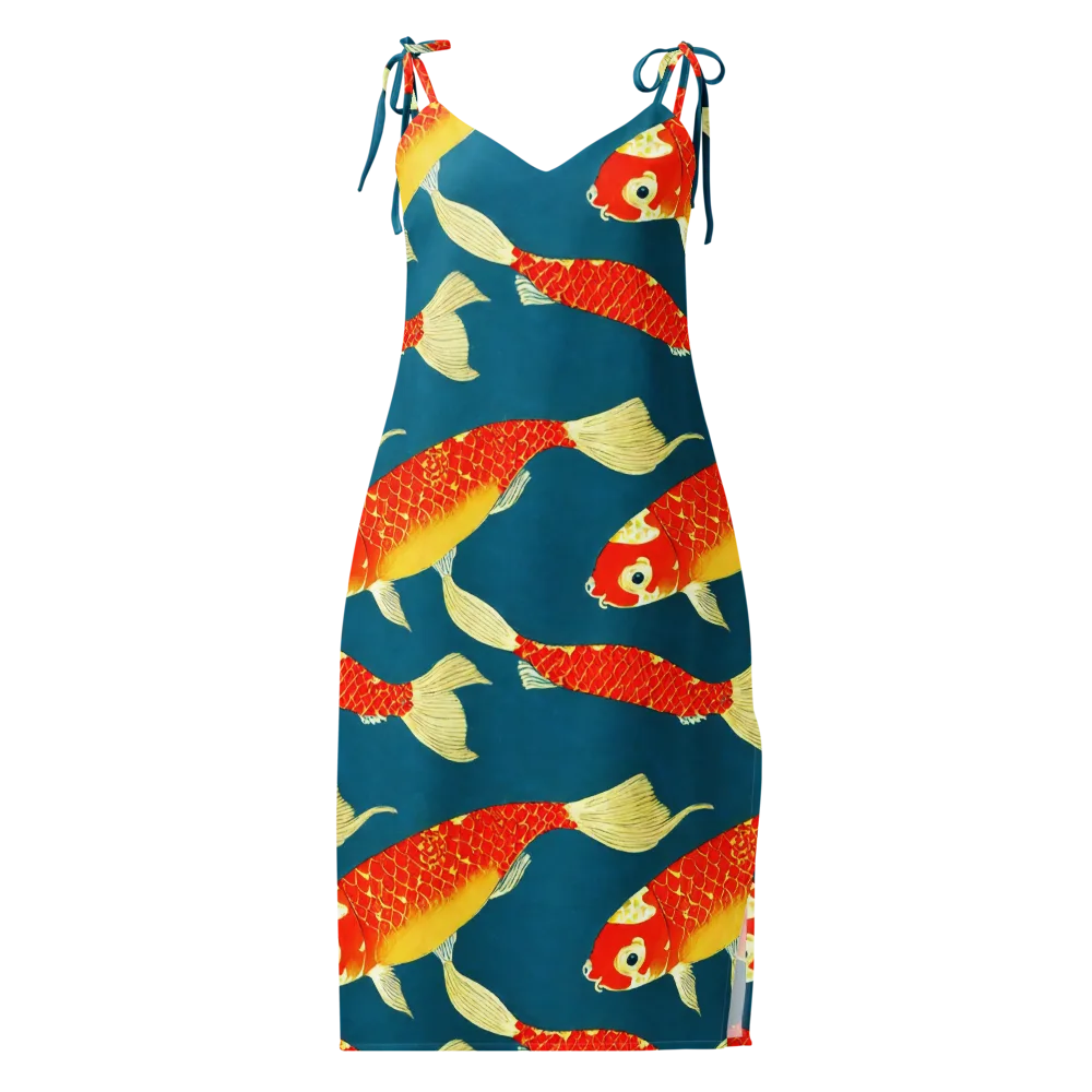 Teal Pond on Slip Dress — Front