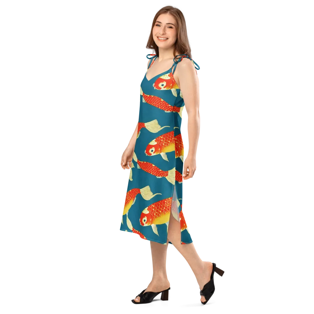 Teal Pond on Slip Dress — Left Front