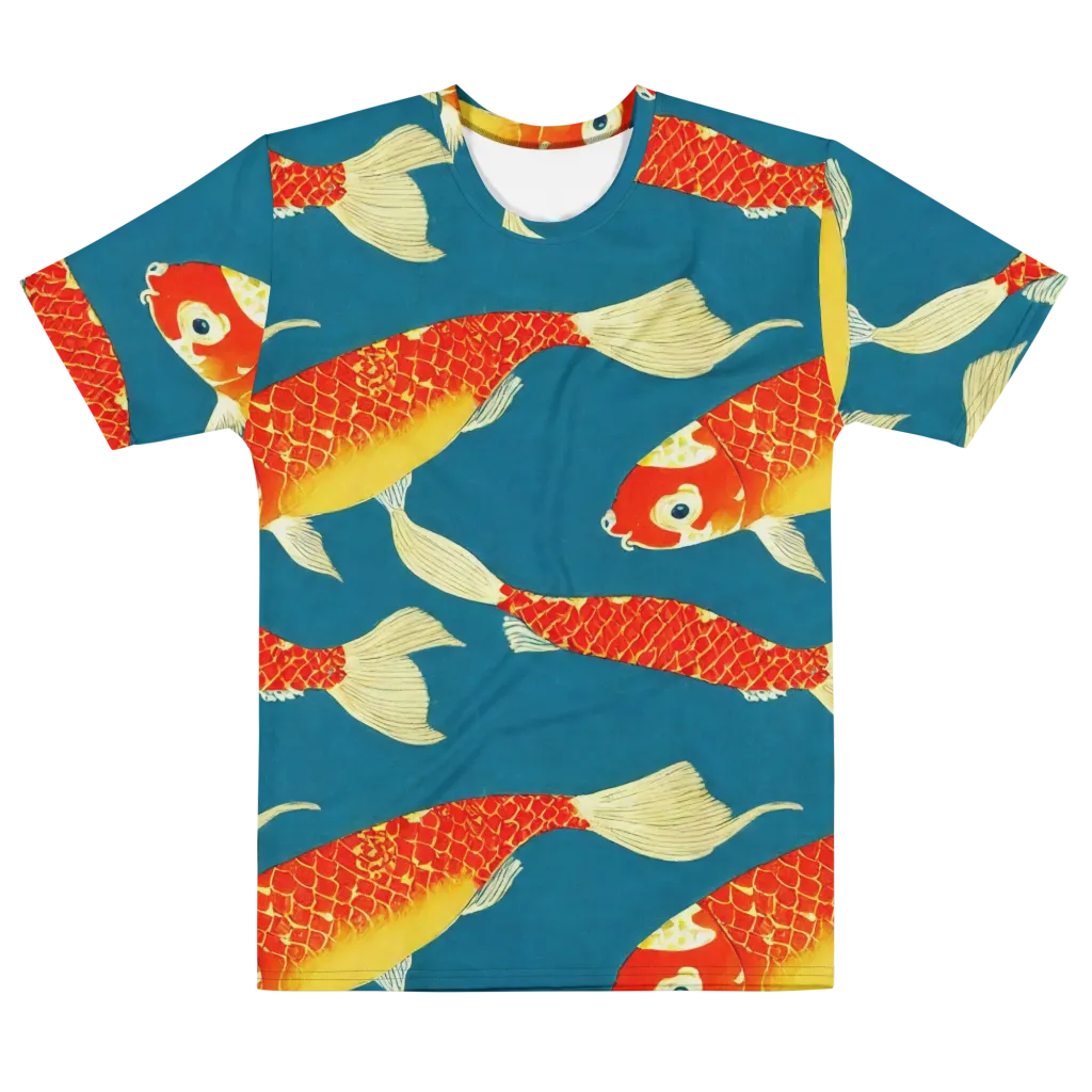 Teal Pond on Men's Cotton Crew Neck T-Shirt — Front