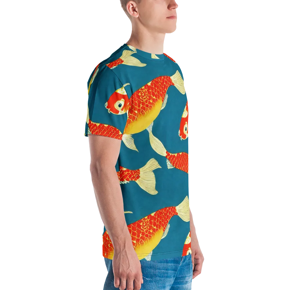 Teal Pond on Men's Crew Neck T-Shirt — Right