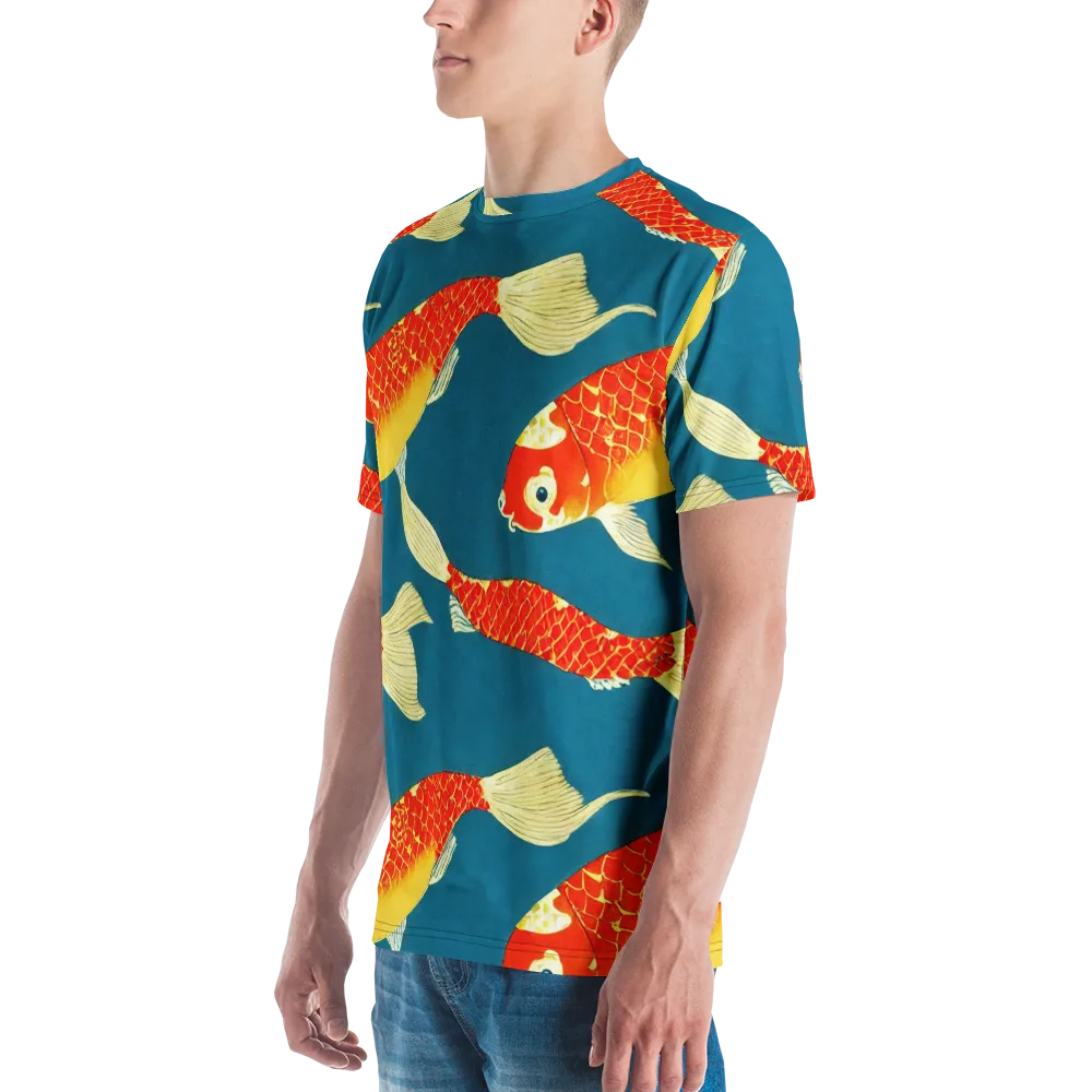 Teal Pond on Men's Crew Neck T-Shirt — Left
