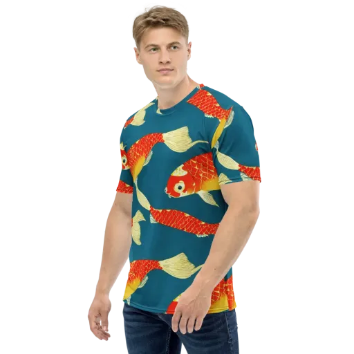 Teal Pond on a Men's Crew Neck T-Shirt