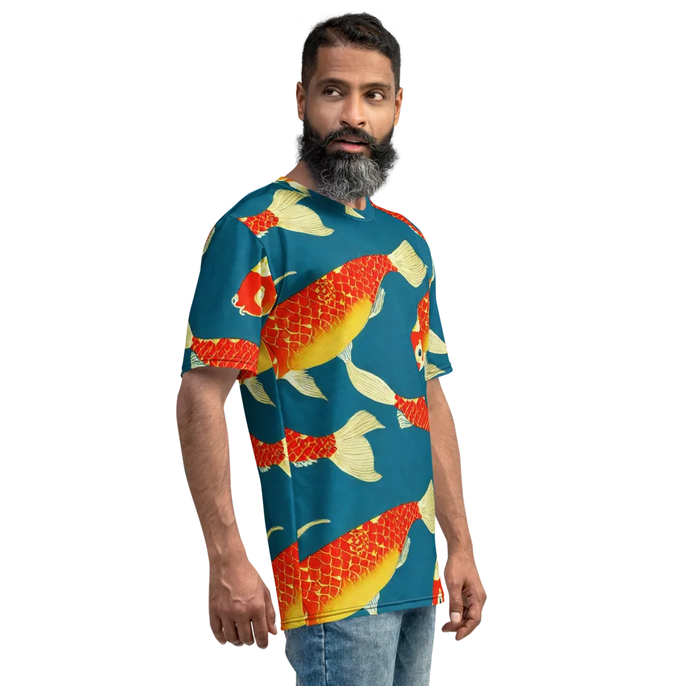 Teal Pond on Men's Crew Neck T-Shirt — Right
