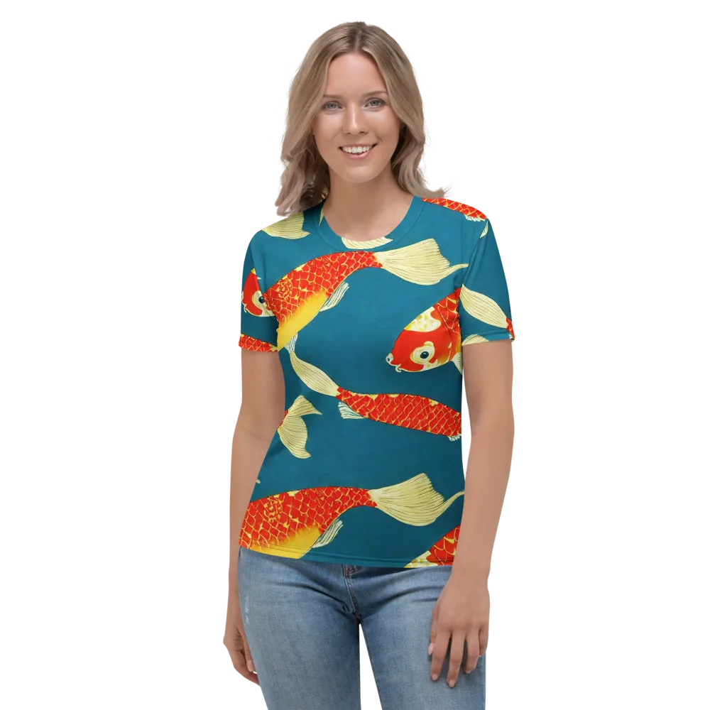 Teal Pond on Women's Crew Neck T-Shirt — Front