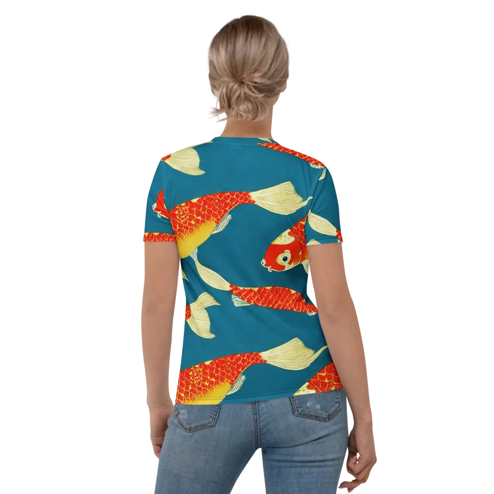 Teal Pond on Women's Crew Neck T-Shirt — Back