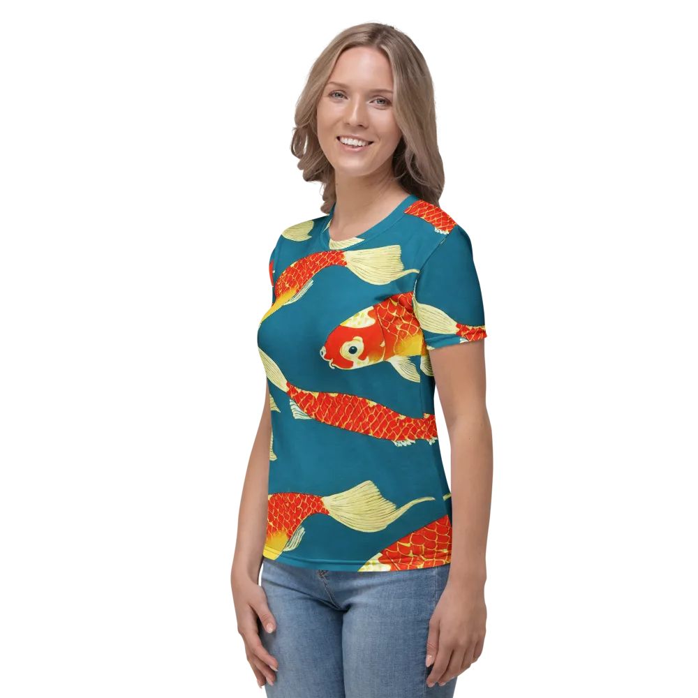 Teal Pond on Women's Crew Neck T-Shirt — Left