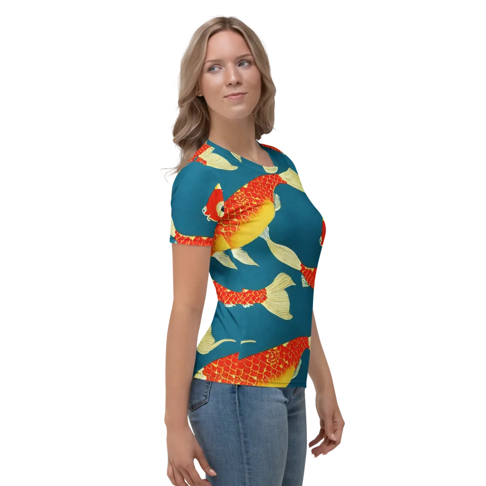 Teal Pond on Women's Crew Neck T-Shirt — Right