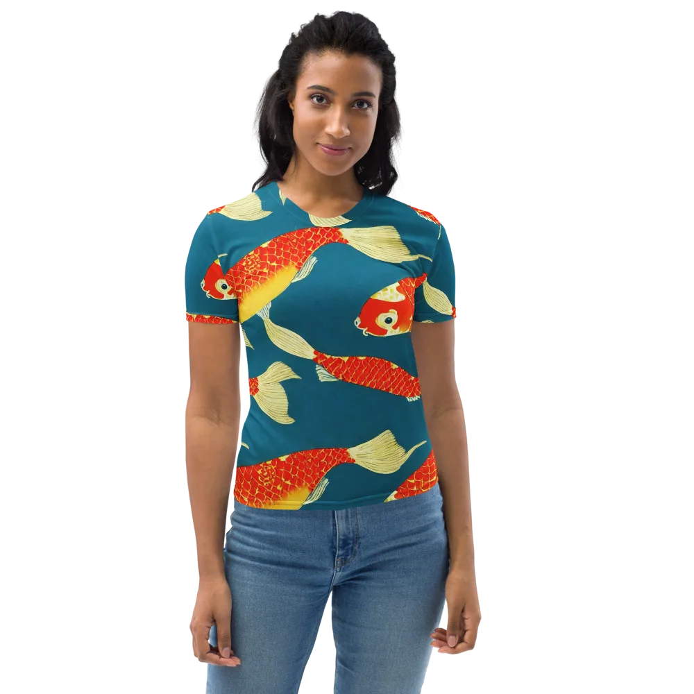 Teal Pond on Women's Crew Neck T-Shirt — Front