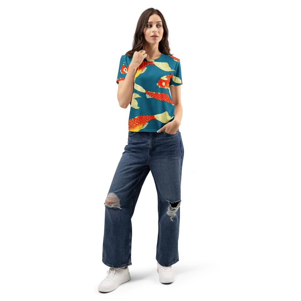 Teal Pond on Women's Crew Neck T-Shirt — Front