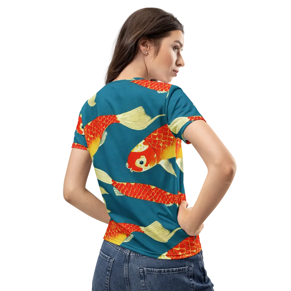 Teal Pond on Women's Crew Neck T-Shirt — Back