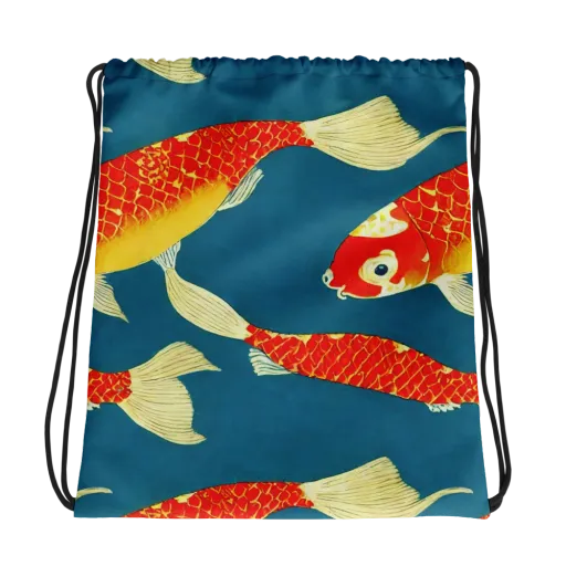 Teal Pond on a Drawstring Bag